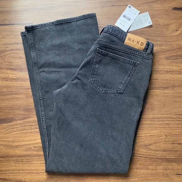 NA-KD Low Waist Jeans Dark Grey EU 38 (US size 8) - Picture 5 of 7